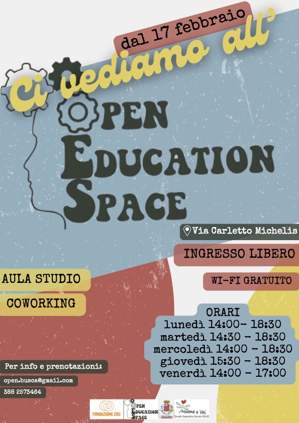 Locandina Aula studio e coworking a Open Education Space